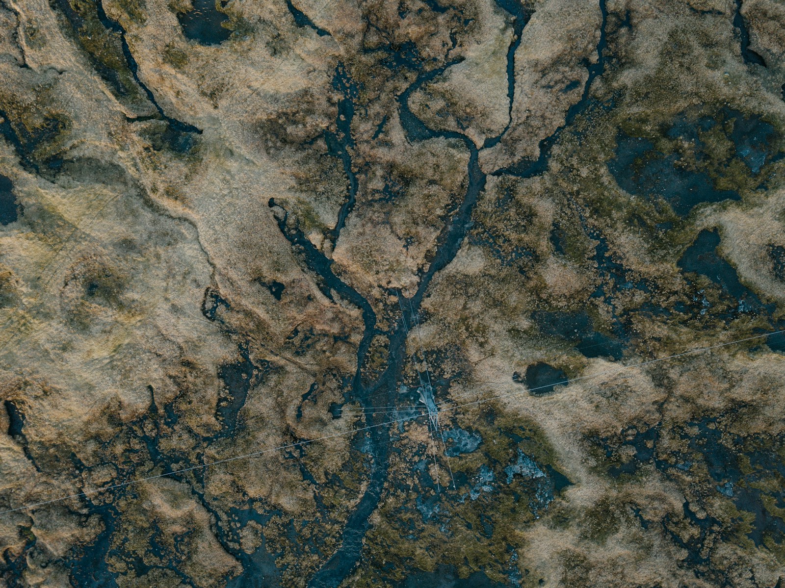 an aerial view of a body of water